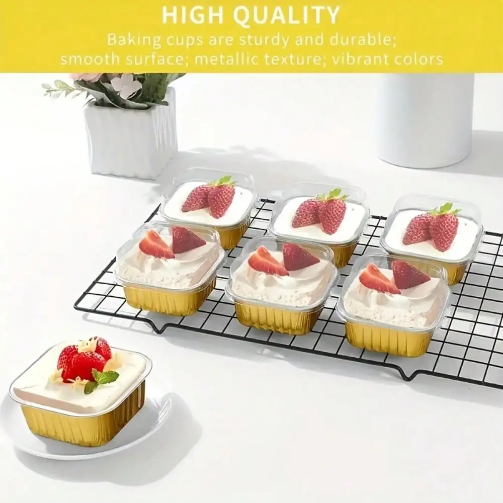 Aluminum Foil Pans with Lids Disposable Foil Food Containers Mini Loaf Pans Great for Cooking Heating Storing Baking Tools