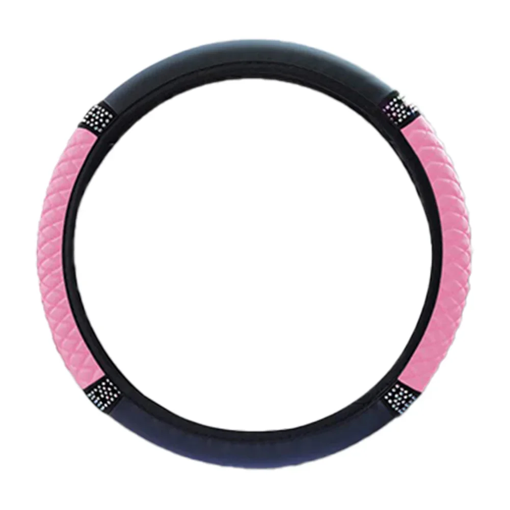 High Quality Auto Accessories Car Steering Wheel Cover Car Interior Decoration Parts PU Leather Pink Quick Release