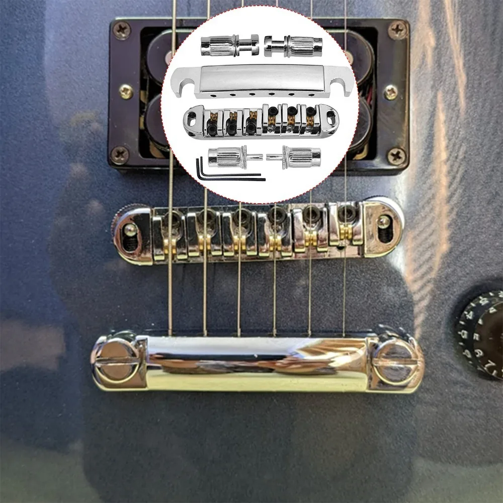 

6 String Roller Saddle Bridge Metal Silver/Black Musical Instrument Accessories Electric Guitar Bridge Electric Guitar