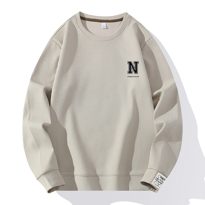 

Men's Autumn Long Sleeves Round Neck Hoodie High Quality Letter Pilling-Resistant T-Shirt Leisure Trend Fashion Men's Clothing