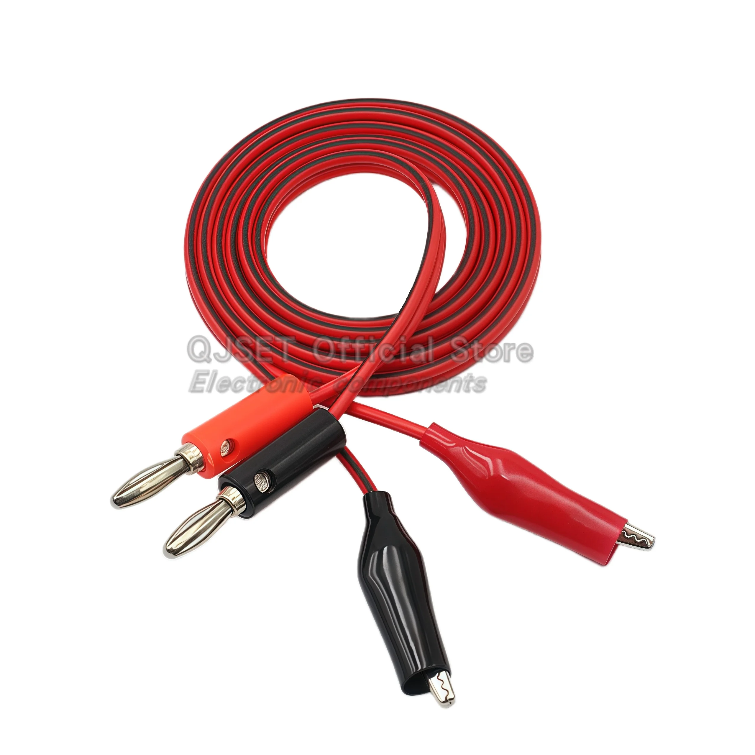 1 세트 1M 앨리게이터 클립 빨간색/검은색 절연 테스트 리드 양단 앨리게이터 클립 점퍼 케이블 전기 클램프 전원 테스트 케이블