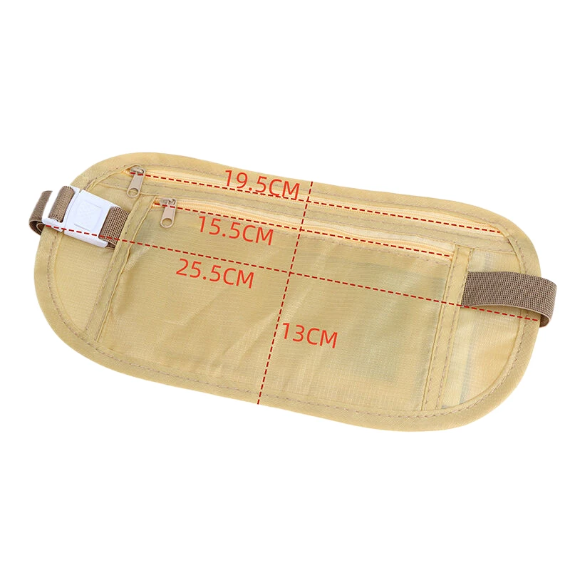 1PC Universal Sports Waist Bag Money Belt For Travel Women And Men Slim Hidden Travel Wallet Mobile Phone Anti-theft Bag