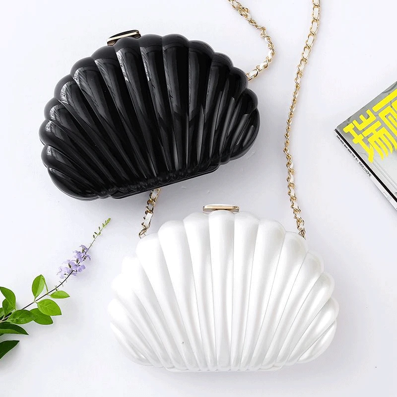 

2024 Shell Shoulder Bag Banquet Women's Bags Shell-shaped Evening Dress Acrylic Clutch Party Handbag Bolsa Underarm Handbag Lady