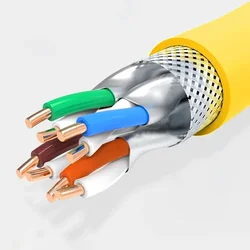 50M Cat8 kabel Ethernet RJ45 kot 8 przewód sieciowy 40G 2000MHz S/FTP podwójna tarcza instalacji 22AWG 24AWG miedź beztlenowa