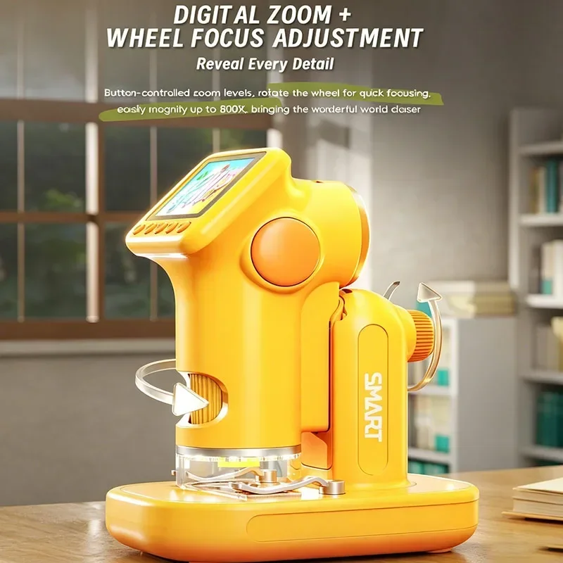 P02 1600X Handheld Microscope 2-inch Screen Children's Magnifier Lens Mini Portable Electron Microscope Supports Photos & Videos view 3