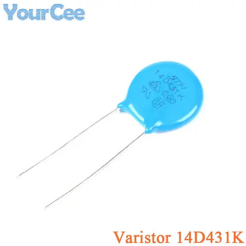 바리스터 금속 전압 디펜던트 저항, VDR VSR 저항, 14D431K, 14D-431K, 14D431, 430V, 20 개, 5 개