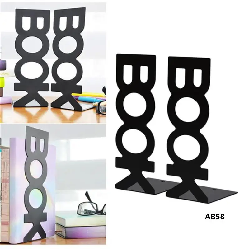 

3 Pair Bookends For Library School Book Holder Book Letter Book Baffle Black