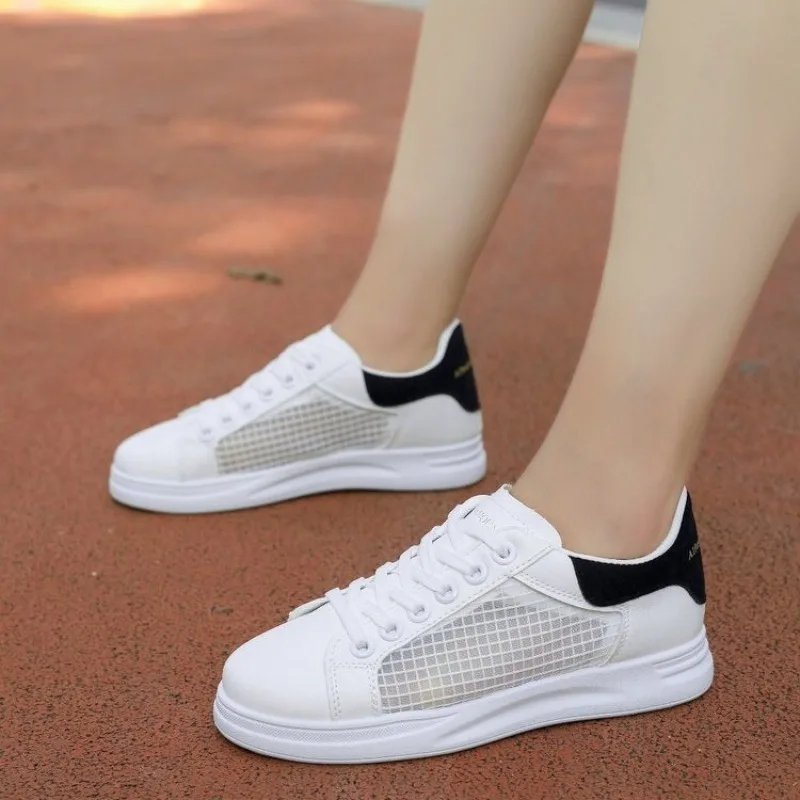 Thick-soled mesh small white shoes women's summer new sports board shoes breathable heightened fashion women's single shoes