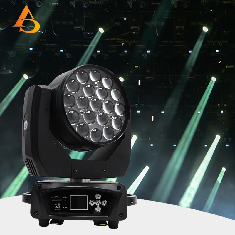 

19x15W RGBW 4in1 LED Zoom Moving Head Light Stage DMX512 Control Disco Party Bar Concert Dance Floor Lighting