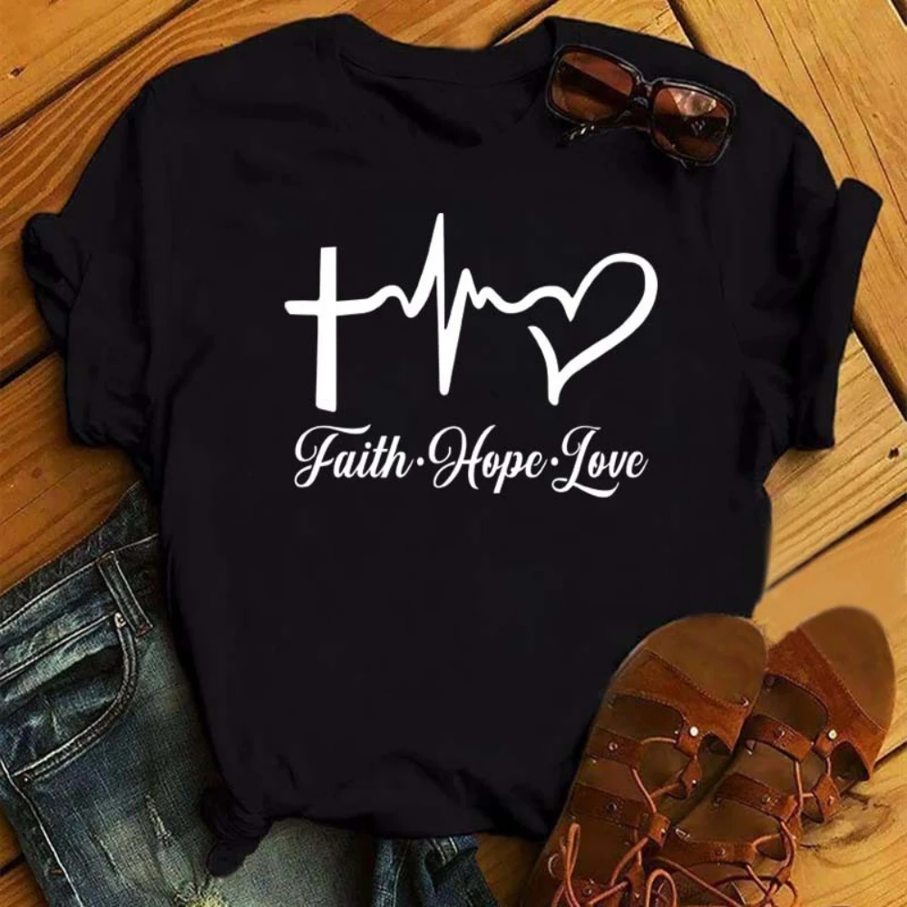 تي شيرت نسائي كاجوال بطبعة قلب الحب - قميص أنيق بأكمام قصيرة بتصميم قلب أحمر كبير الحجم على شكل قلب ملابس يومية للشارع #4