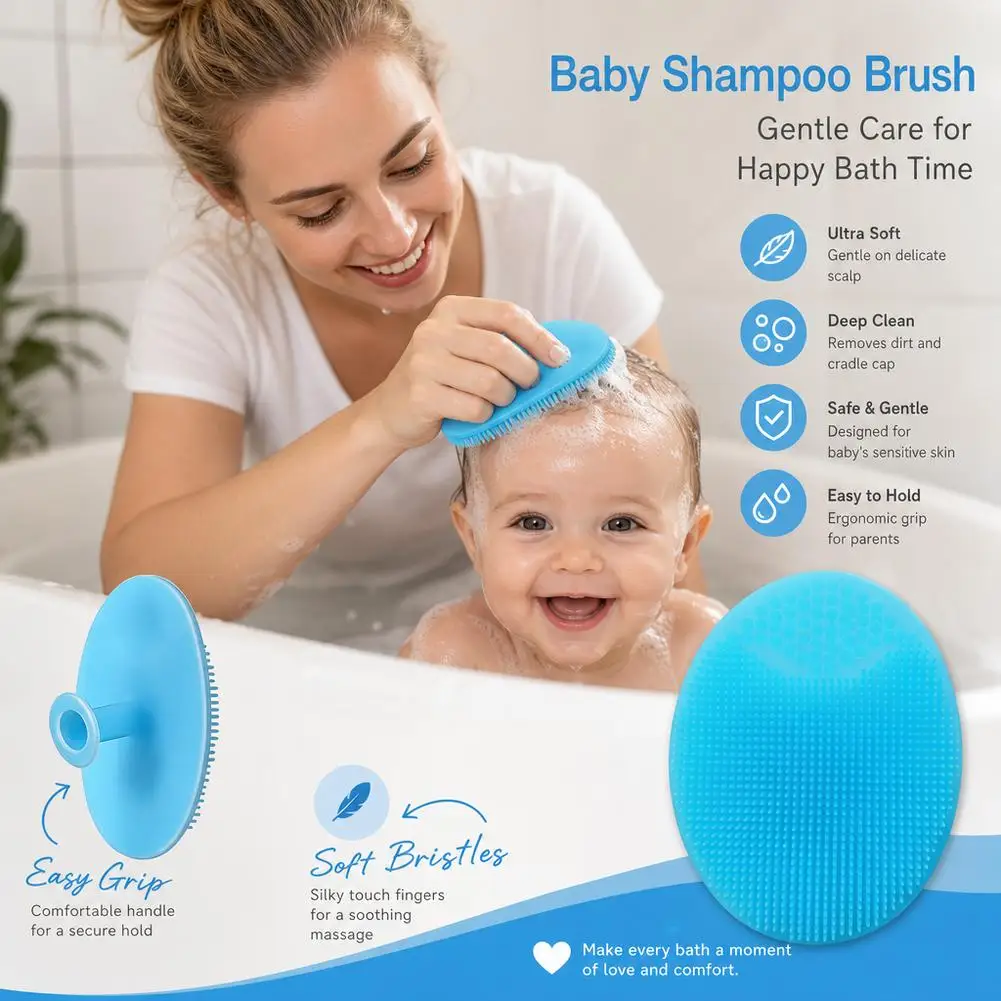 Soft Facial Cleaning Tools Silicon Head Massager Silicone Shampoo Brush For Baby Infant Bathing Face Wash Brush