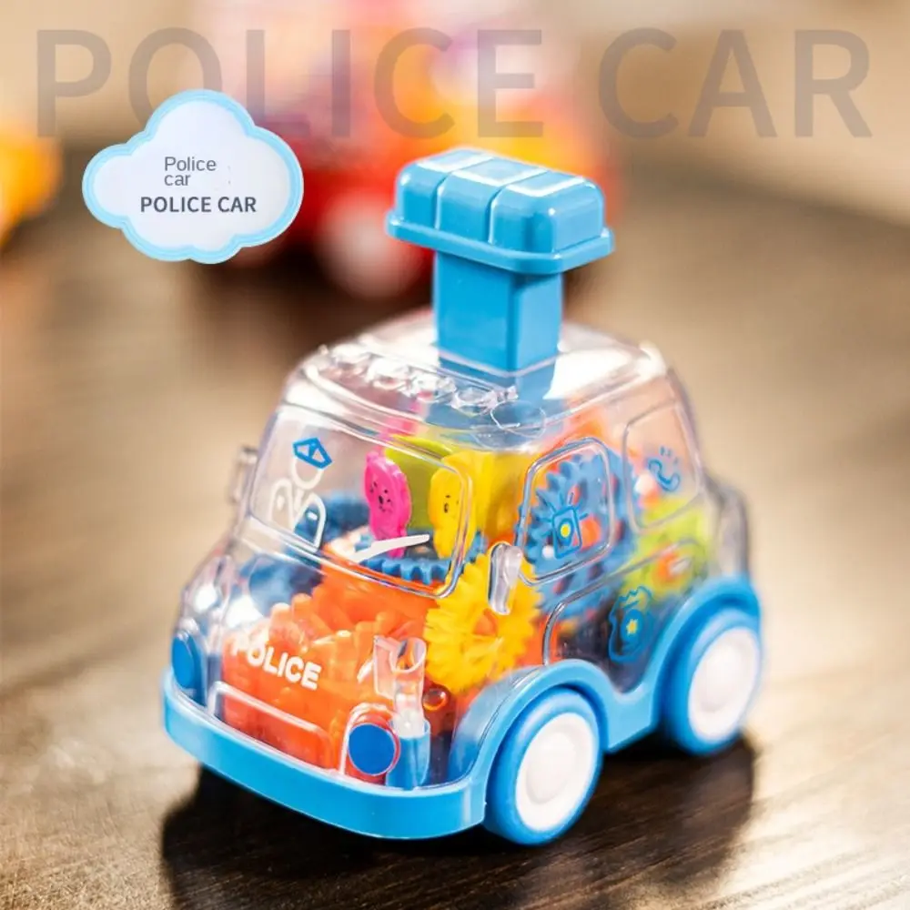 Coche de engranaje de prensa para niños, coche eléctrico con animales intermitentes, juguetes con luz LED de dibujos animados, coche inercial para niños pequeños