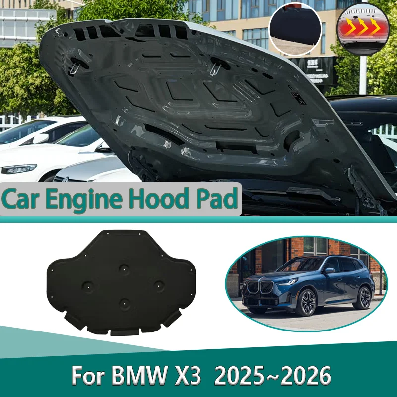 

For BMW X3 2025 2026 Car Engine Compartment Front Hood Lining Sound Insulation Mat Noise Reduction Cotton Pad Car Accessories
