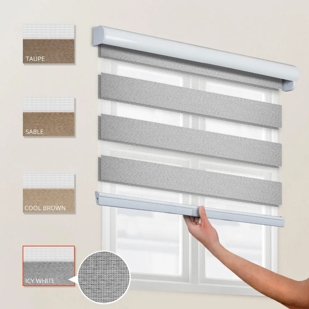 Tende per finestre zebrate senza fili, tende zebrate moderne per finestre, tende zebrate personalizzate con opzioni a coda lunga