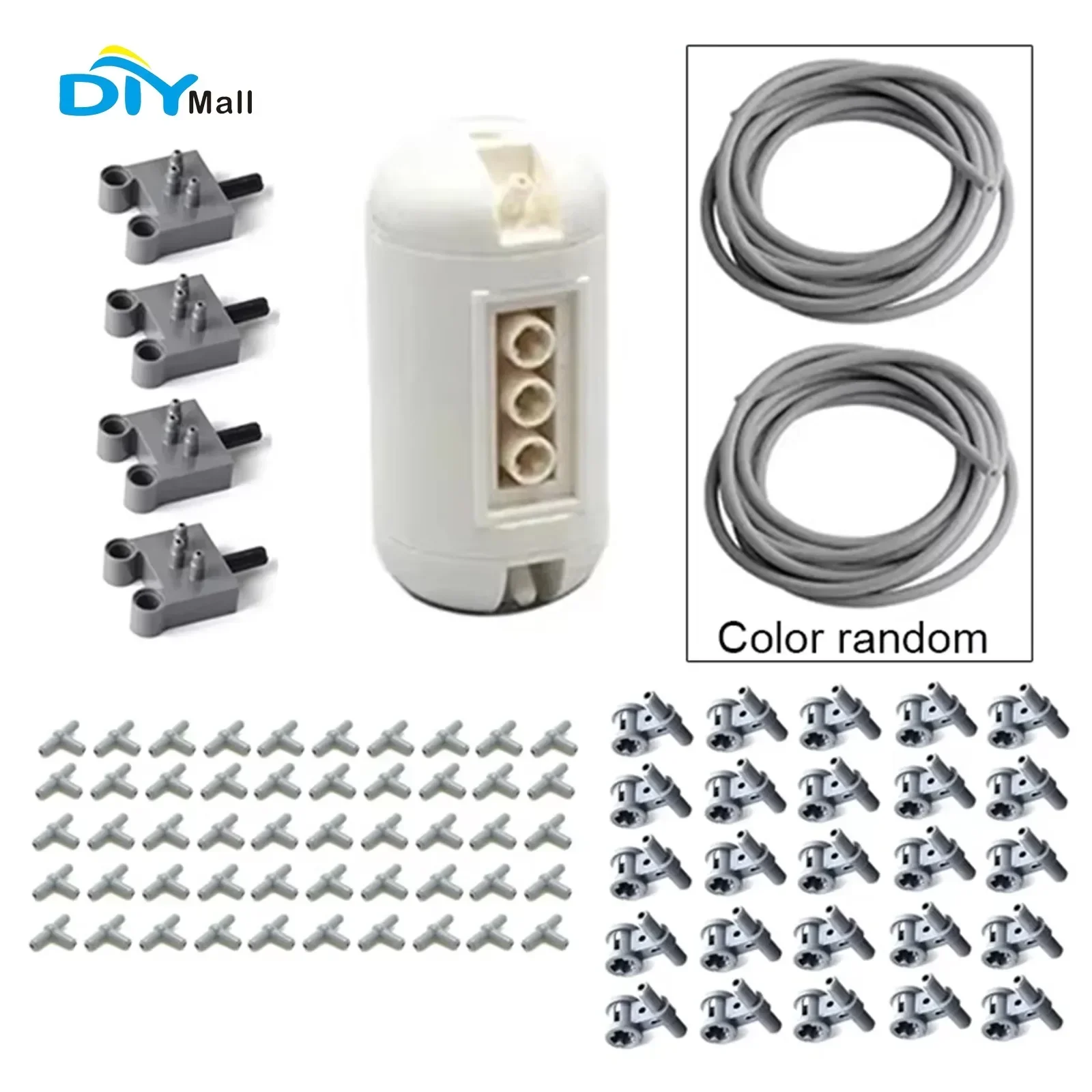 

Комплект для пневматического сборки MOC, совместимый с техническими наборами 42043/9641/47225 — цилиндры воздушного насоса, толкатели и клапаны для модели Con