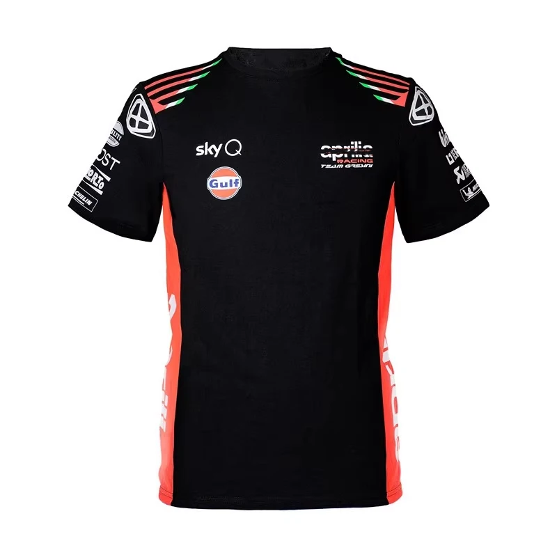

2025 For Aprilia Racing Motorcycle T-shirt F1 Racing Team Black Polo Shirt GP Men Women Summer Quick Drying Breathable Jersey