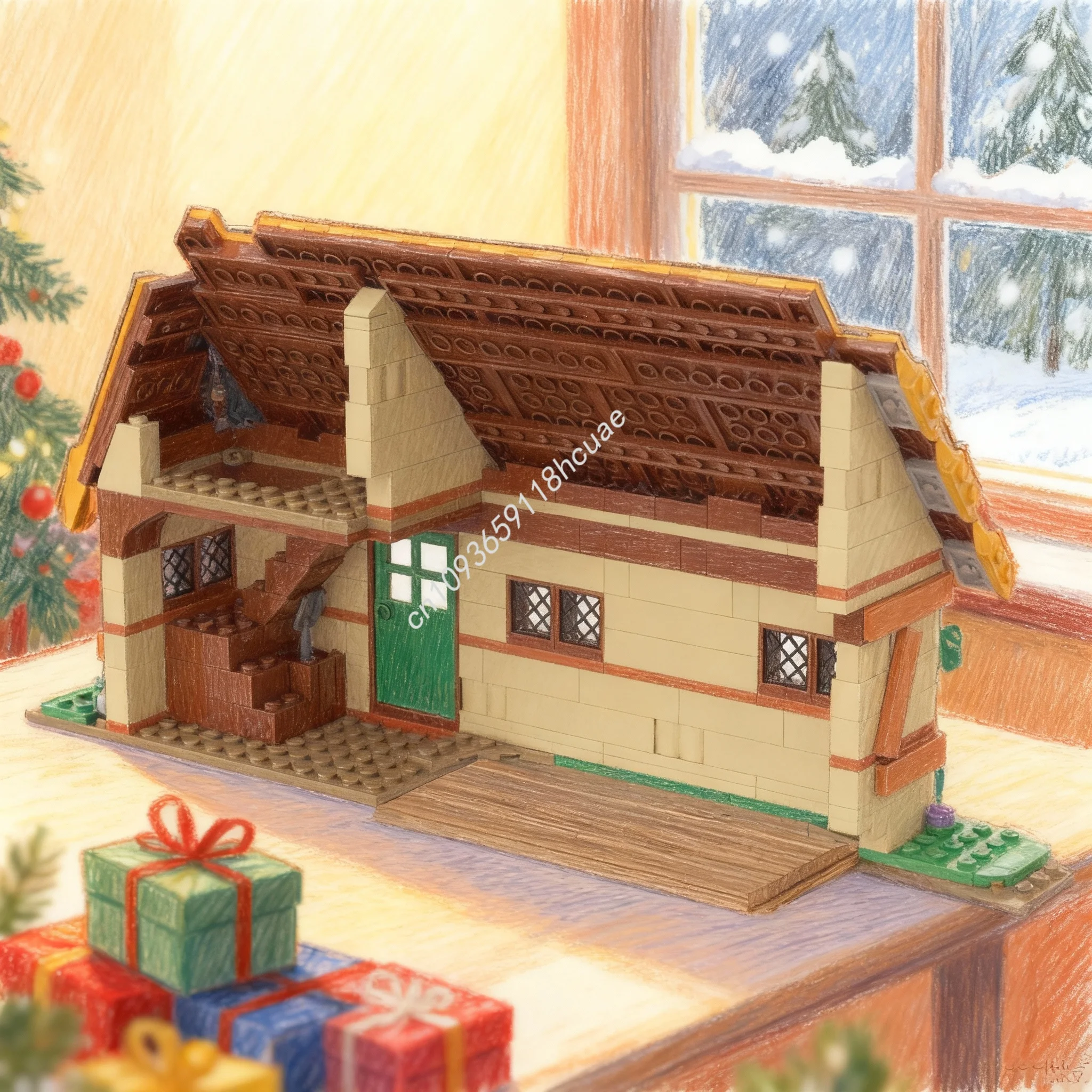 

Набор из 495 деталей MOC «Домик на природе», совместимый с конструкторами Disney, архитектурные игрушки, рождественские подарки, развивающие игрушки для детей