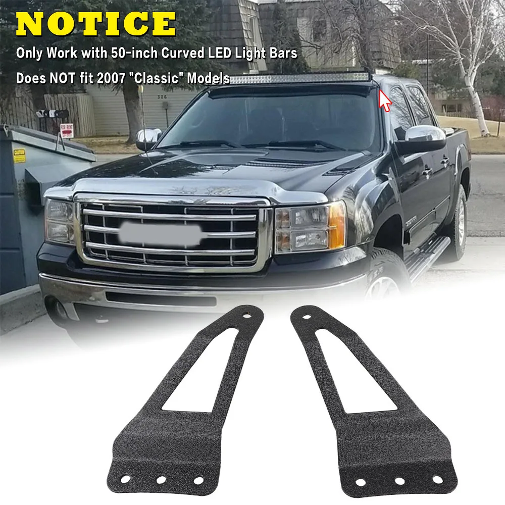 

Mounting Led Light Bar Bracket for Chevrolet Auto Roof 50' Lights Holder for GMC Sierra Silverado Suburban Tahoe Avalanche Yukon