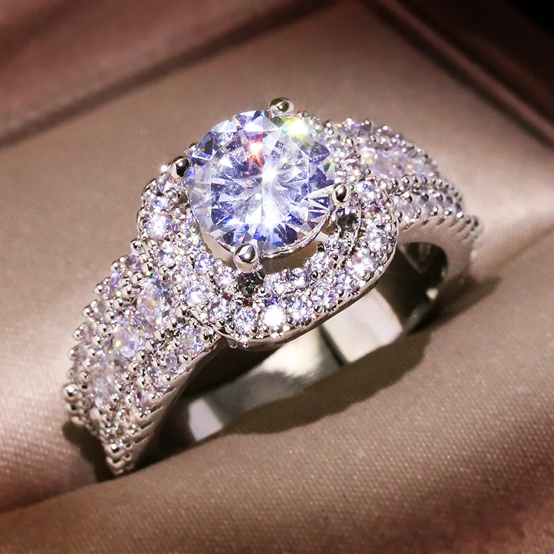 925-sterling-silver-new-simulation-diamond-ring,-European-and-American-double-layer-super-sparkling-zircon-ring,-women's-jewelry