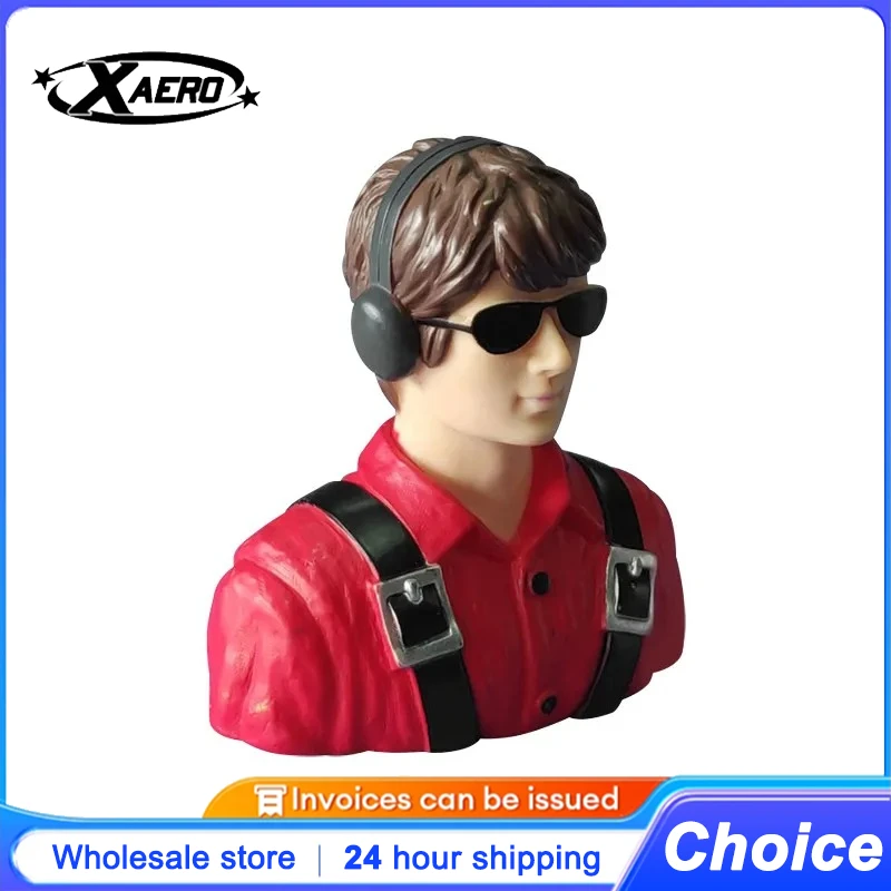 XAERO 1/6 Scale Pilot Figure Red RC Plane Accessory for Hobby Model (1Pcs, Realistic Toy Pilot for Cockpit)