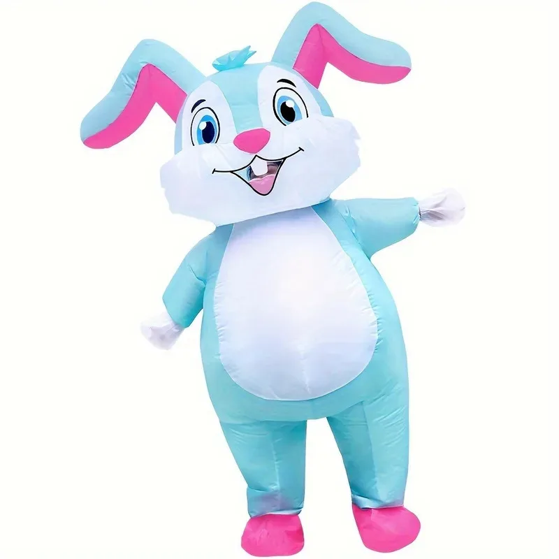 

1pc Easter Bunny Inflatable Costumes Anime Mascot Rabbit Fancy Halloween Christmas Cosplay Party Dress Suits For Adult