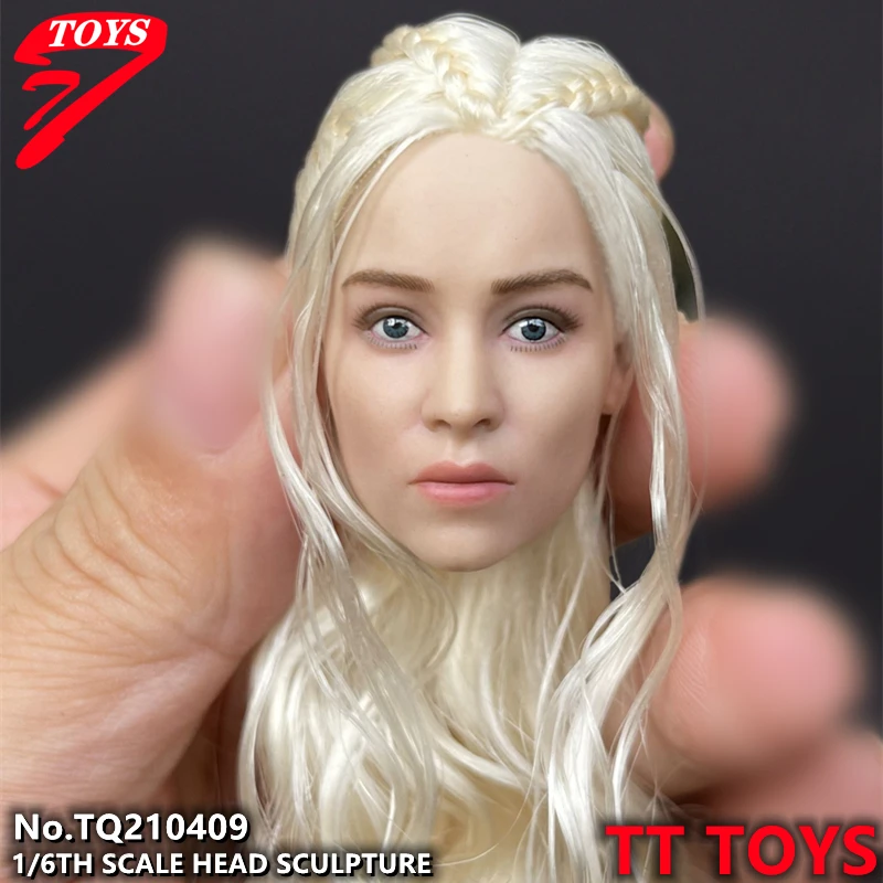 TTtoys TQ210409 1:6 Female Emilia Model Head Sculpt  Clarke Blonde Curly Hair Fit 12 Inch PH TBLeague Action Figure Toys Dolls