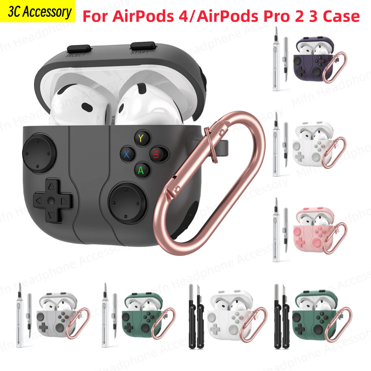 Para Apple Airpods 4 funda accesorios para auriculares Bluetooth funda protectora de silicona con kit de limpieza para airpods pro 2 3 4