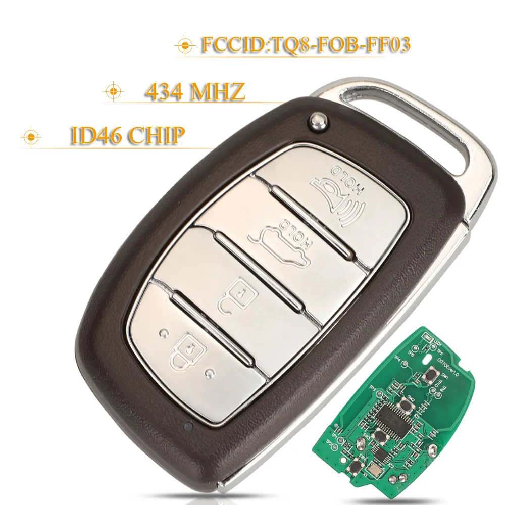 

jingyuqin 4-кнопочный складной смарт-ключ-брелок для автомобиля, 434 МГц, чип ID46-PCF7953, TQ8-FOB-FF03, PN:95440-2S600 для Hyundai IX35 TUCSON
