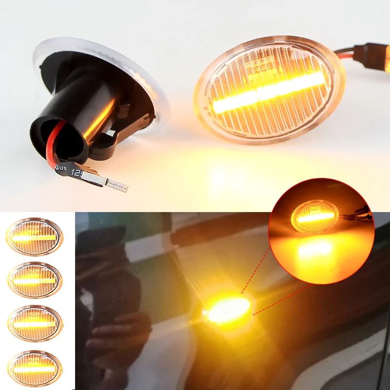 2Pcs Side Marker Light Turn Signal For FIAT 500 500C 500L LED Dynamic T10 Lamps For Abarth 500 595 695 Car Accessories 51823092 view 6
