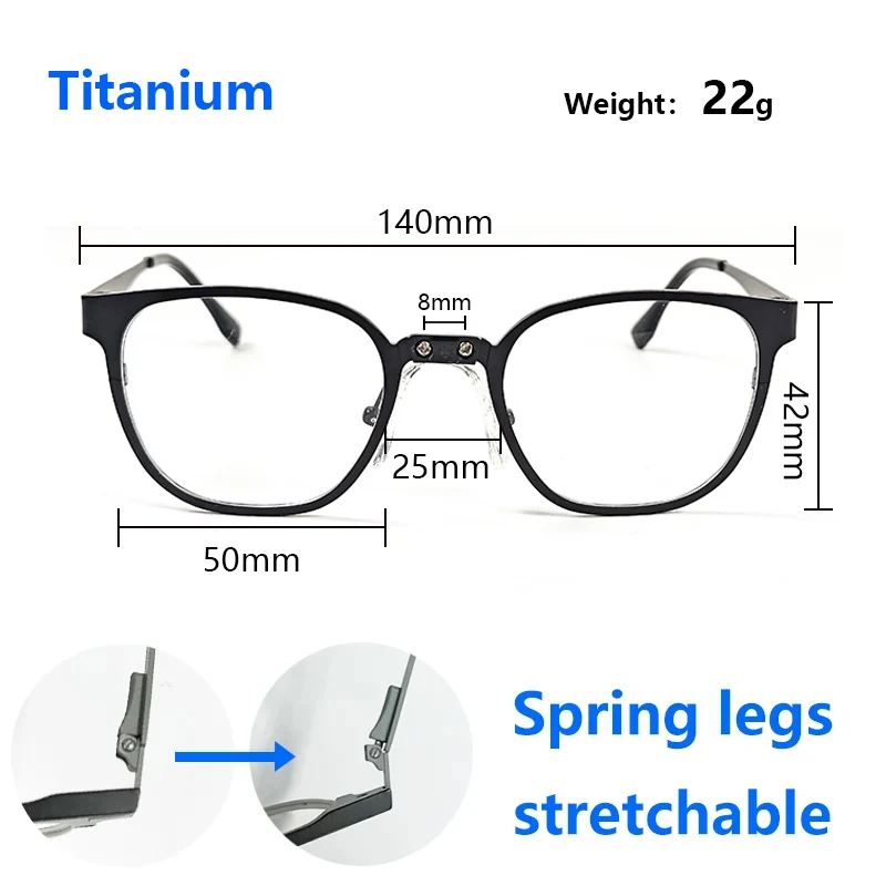 Ginghealy Latest Ultra Light Titanium Frame Mirror Frame DIY Loupes 8mm Reserved Hole Assembly Headlight Make Magnifying Glasses