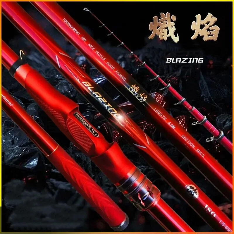 SureCatch Rock Fishing Rod ISO Sea Fishing Rods Carbon Ultra Light Ultra Soft Square Diagonal Guide Ring Tackle Pesca 1.2#1.5#3#