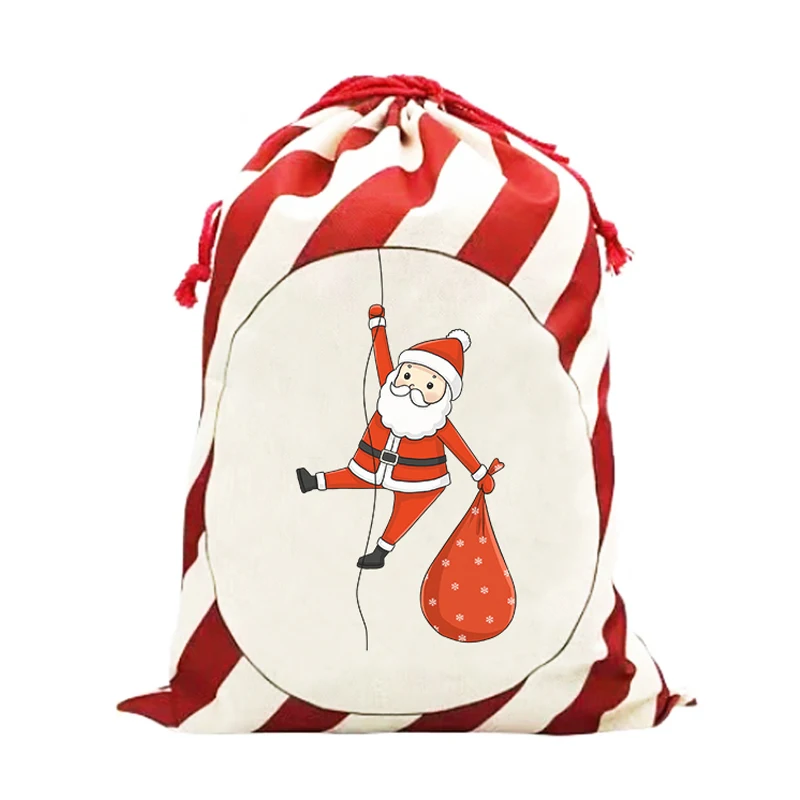 Bolsas de sublimación de tamaño mediano para Navidad, sacos de Papá Noel con cordón, impresión personalizada, 2 piezas, envío gratis