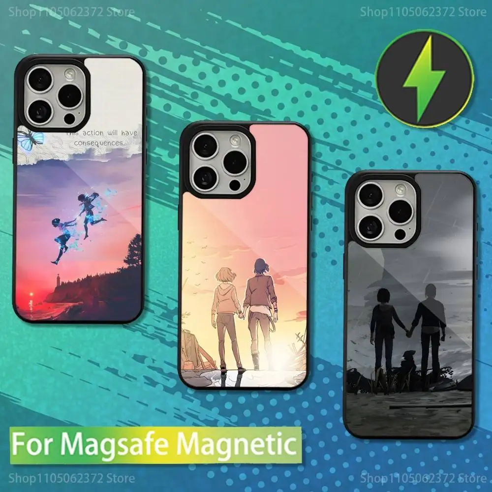 حافظة هاتف Game L-Life Is S-Strange لهاتف iPhone 16,15,14,13,12,11,Pro,Max,Plus, Mini,Magsafe, حافظة شحن لاسلكية مغناطيسية