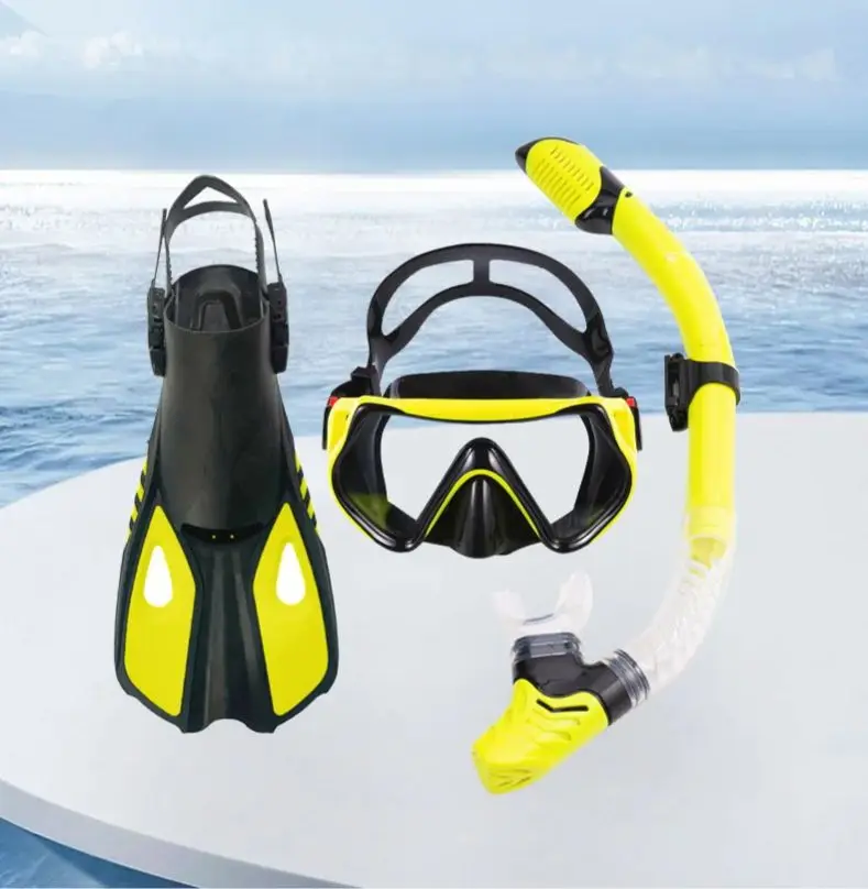 

Swimming Sports Diving Fishing & Hunting Complete Set Diving Goggles Snorkel Adjustable Flippers Set Swimming Gear