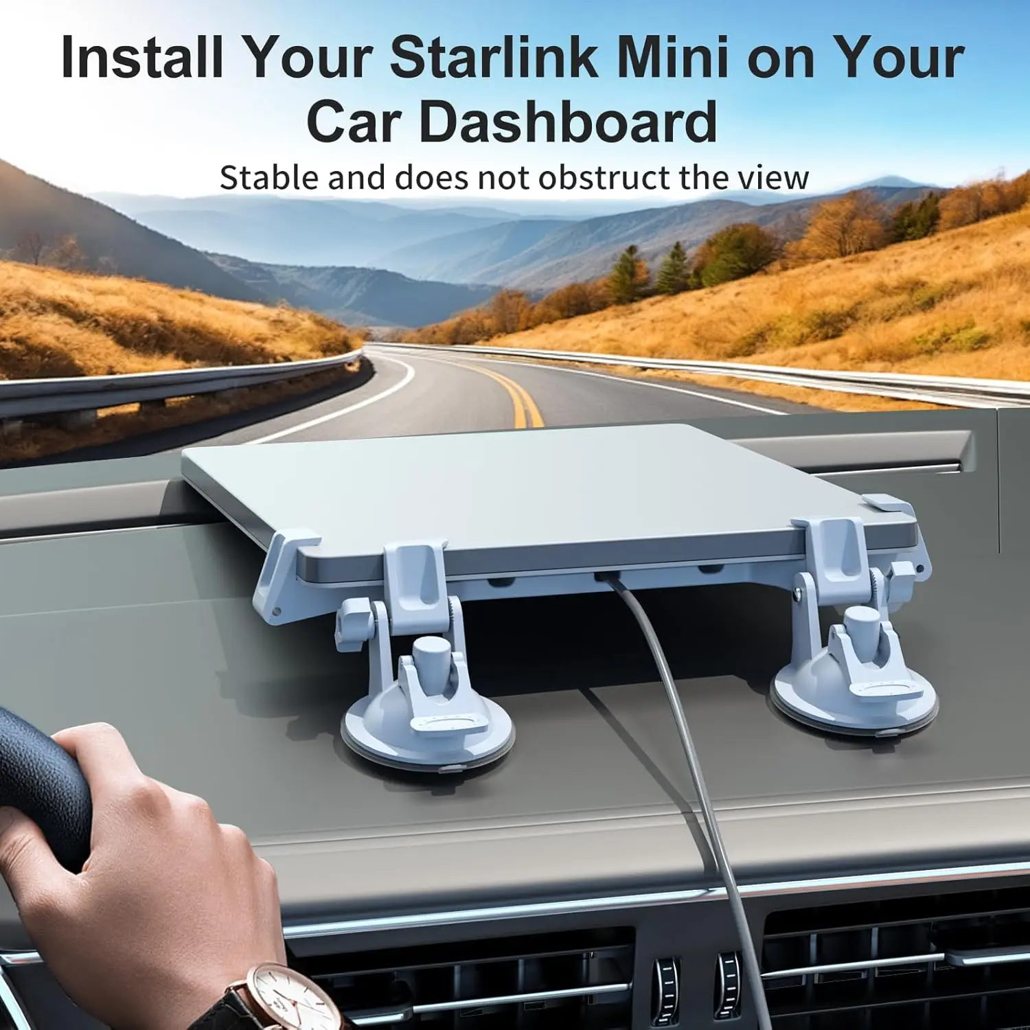 

for Starlink Mini Mount for Dashboard, for Starlink Mini Car Suction Cup Mount for Dashboard & Windshield Suitable for Most Veh