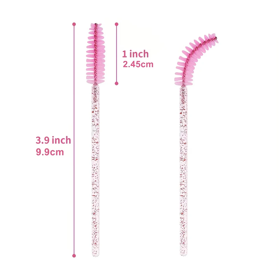 50-Piece Eyelash and Eyebrow Comb Brush Set, Specialized Mascara Brush Heads for Eyelash Extension Care, Combing and Separating Eyelashes, Eyebrow Shaping Brush, Portable Travel Makeup Tool, Easy to Clean, Lightweight for Daily Use