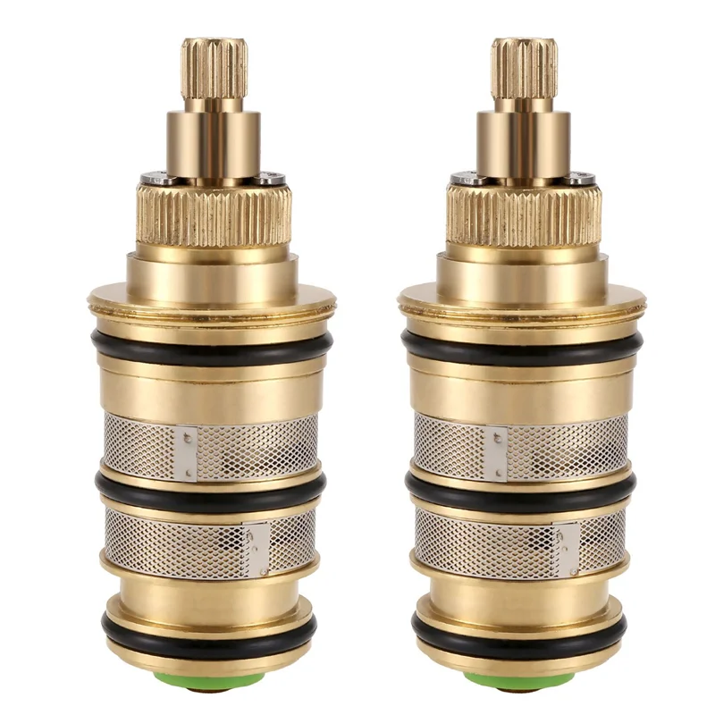 AB11-2X Brass Replacement Thermostatic Cartridge,Shower Mixer Valve Bar Repair Kit Intelligent Thermostatic Valve Core