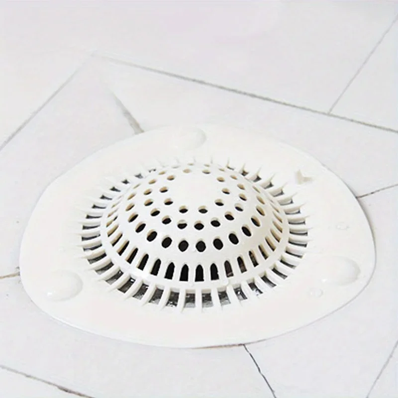 1/2pcs White Silicone Shower Drain Hair Catcher - Anti-Clog, Lightweight, Efficient Water Flow for Bathroom Use