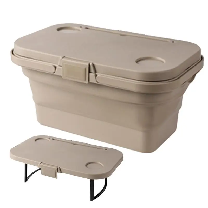 Camping Storage Box Built-in Table Leakproof Foldable Camping Storage Box Multifunctional Storage Containers Large Capacity Gear