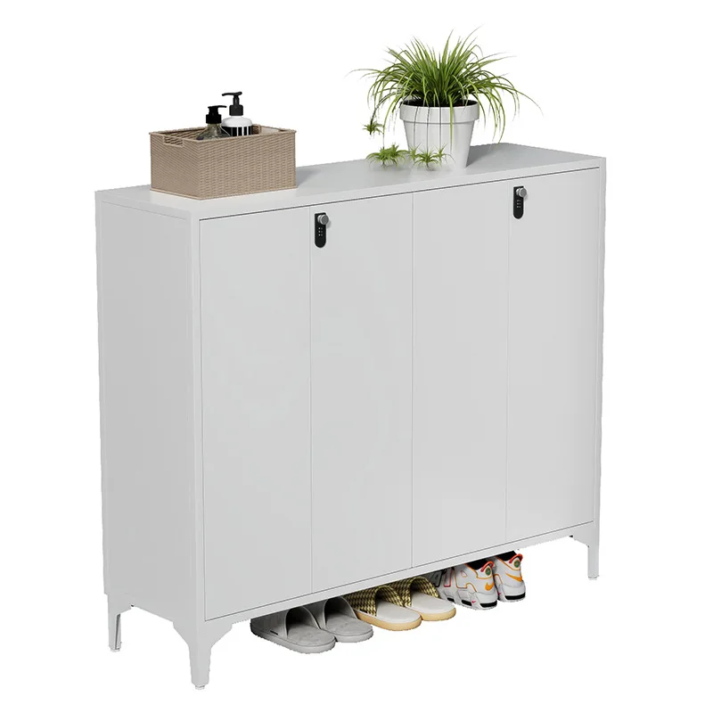 Steel shoe cabinet household entrance corridor outdoor large capacity with lock entrance iron locker dust shoe rack