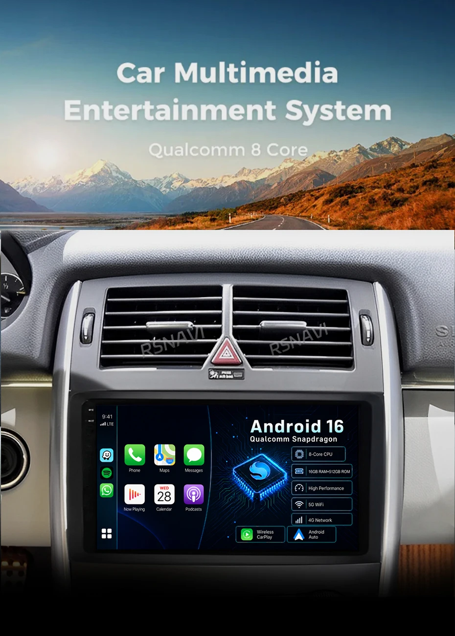 Android 16 Für Benz Sprinter Volkswagen Crafter 2006 - 2016 2K QLED Android Autoradio Multimedia Videoplayer GPS Stereo CarPlay – Detail 4