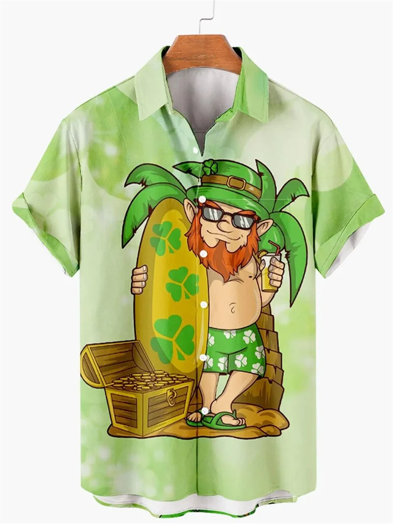 

New Summer 3D St. Patrick's Day Printing Shirts For Men Children Fashion Streetwear Short shirts Women Funny Kawaiian Clothes