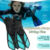Aletas de buceo con hebilla ajustable XIAOTREE, zapatos de buceo cortos de silicona, adecuados para adultos para deportes acuáticos y viajes.