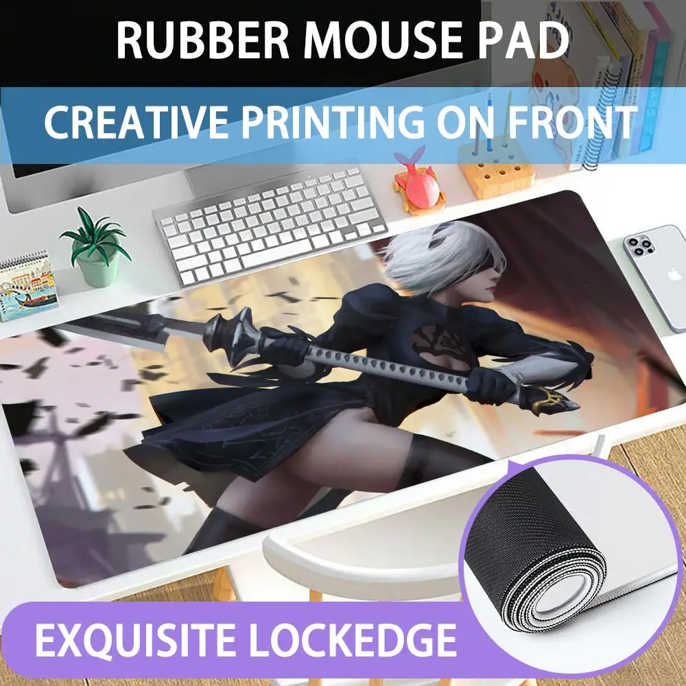 

Mouse Pad Large rubber mouse pad with lock edge computer gamer HD Nie RAutomata printing desk pad keyboard pad