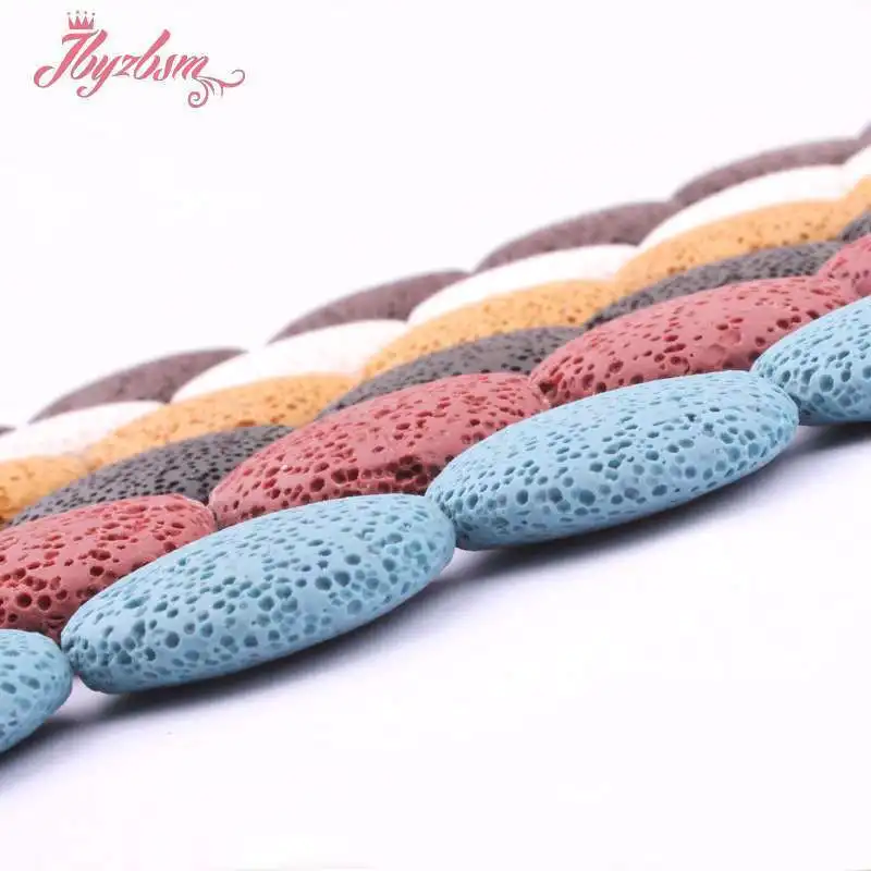 26-27mm Coin Beads Lava Rock Volcanic Beads Natural Stone Spacer Beads for DIY Charms Necklace Bracelat Jewelry Making 14.5\