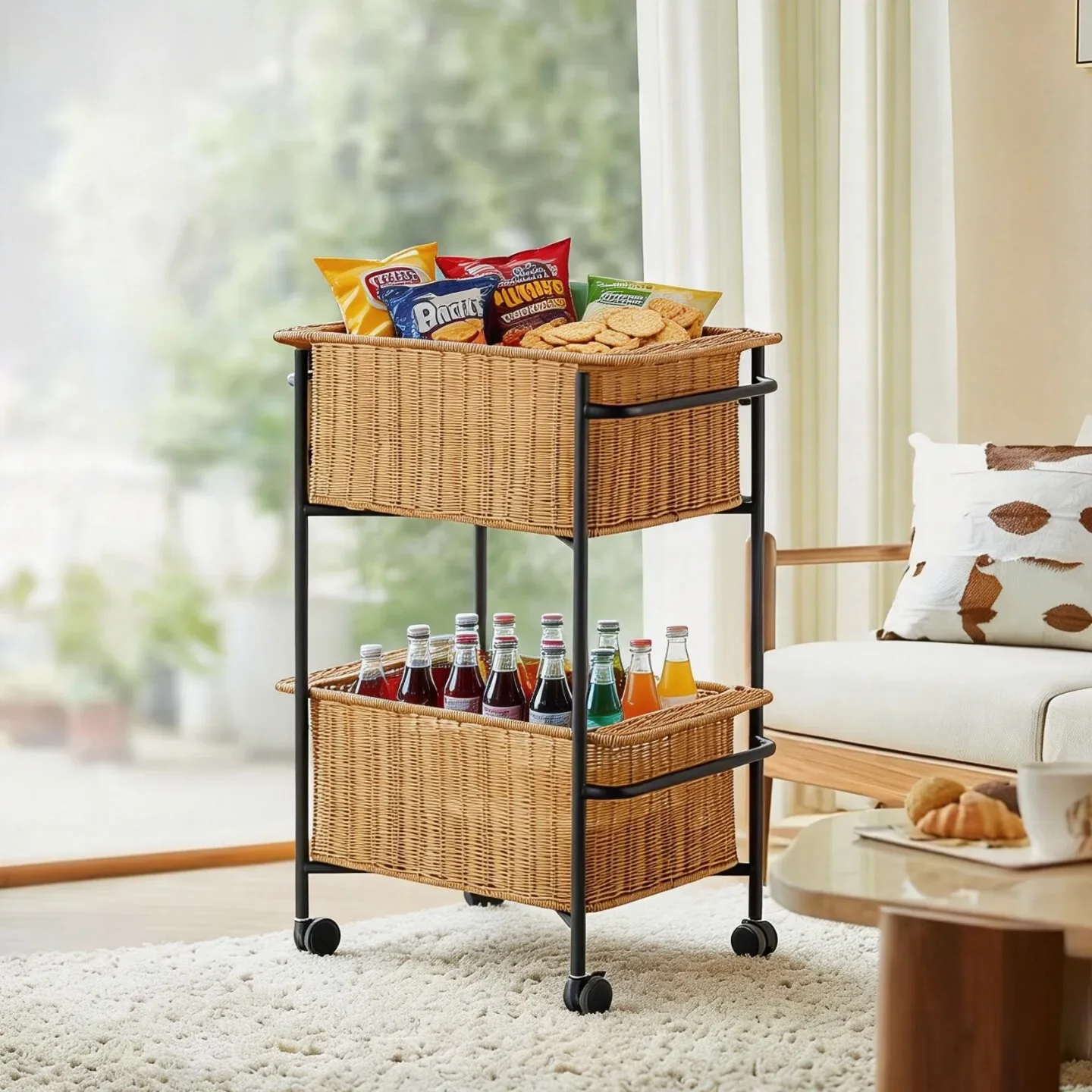 

CL living room trolley rack kitchen removable schoolbag snack storage rack toilet bathroom floor storage rack