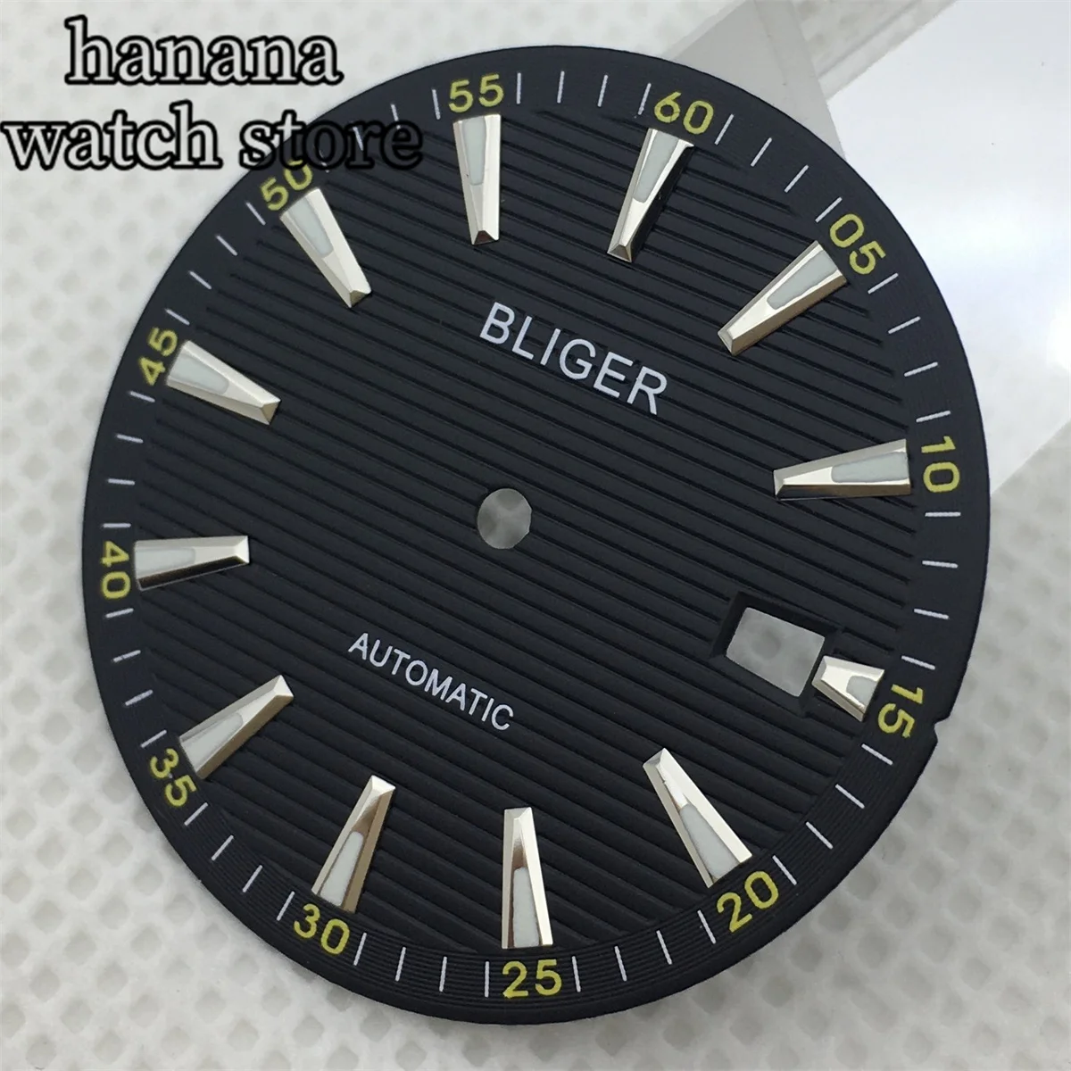 قرص NH35 33.3 ملم أسود أبيض أزرق-أخضر قرص أخضر مضيء مع قطع غيار ساعة الحركة NH35 NH36