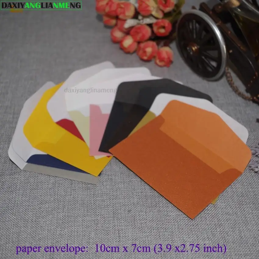 100Pcs/lot 10x7cm Colorful Mini Kraft Envelope Business VIP Card Small Wedding Party Invitation Card Paper Envelopes Office