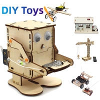 DIY Wooden Robot Eating Coin Invention Model Teaching Learning STEM Project for Students Kids Science Experiment Assemble Kit