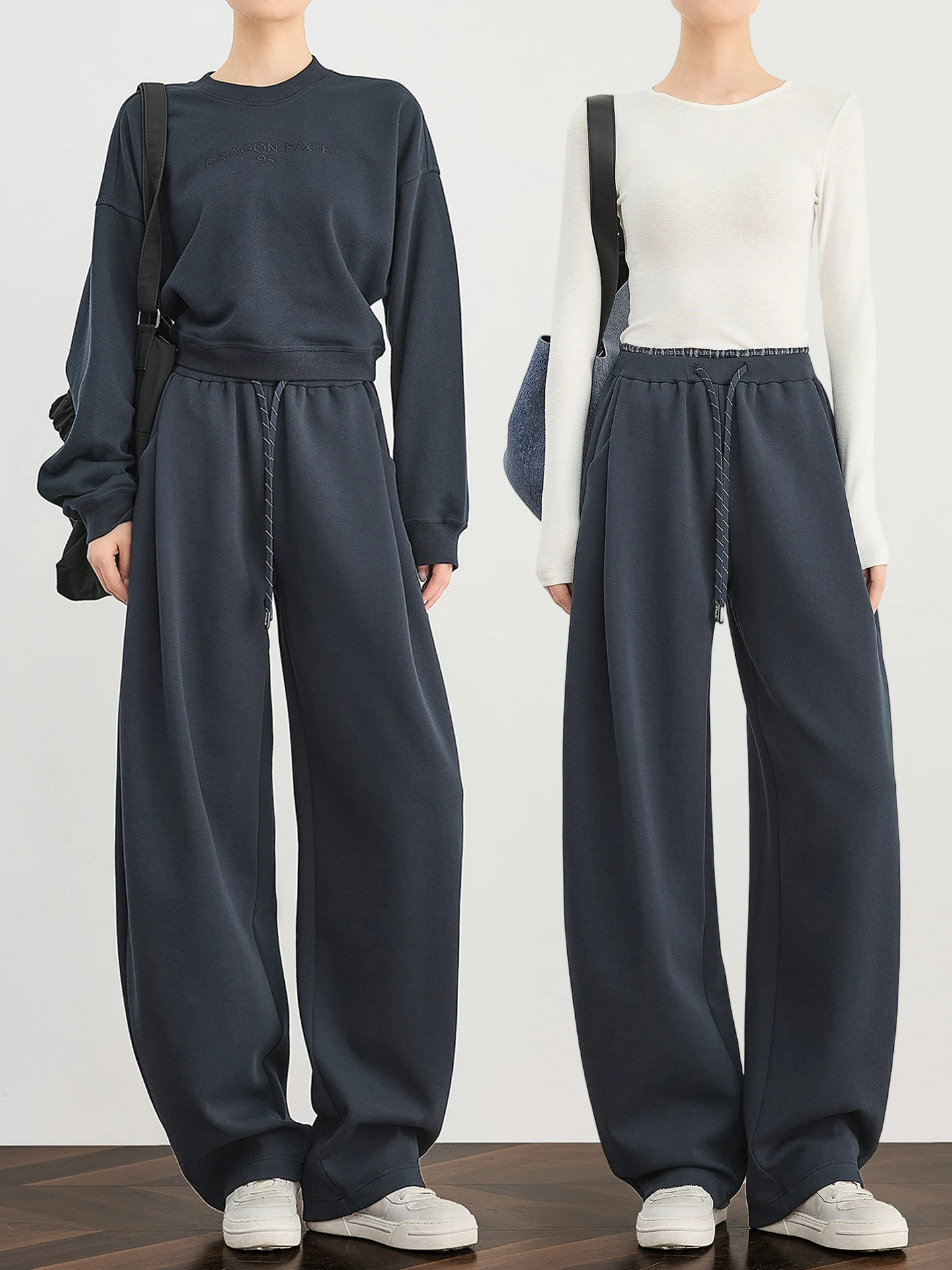 

Свободные удобные спортивные брюки для женщин, весенне-осенние, свободного кроя, повседневные, широкие штанины, Tumpus